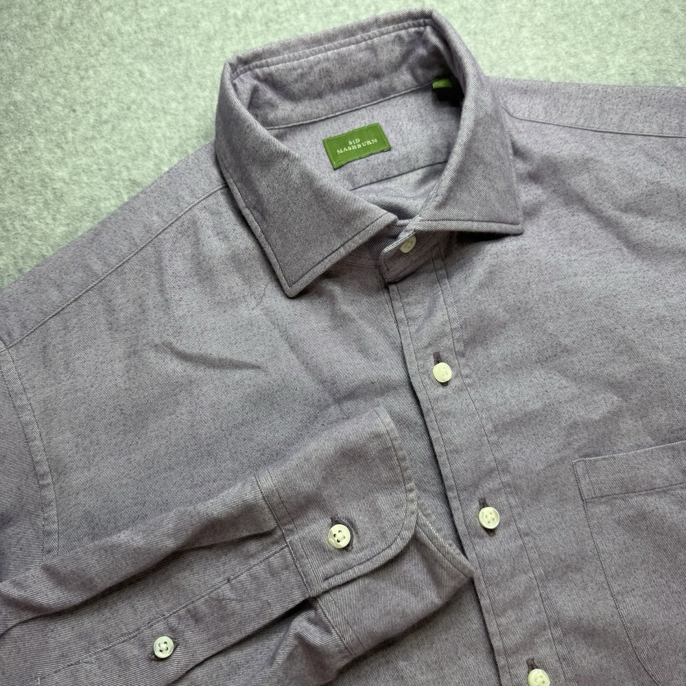 Sid Mashburn Shirt‎ Mens M Purple Slim Fit Lightweight Dress Button Up Pocket